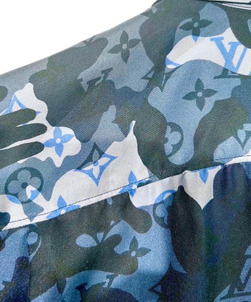 LOUIS VUITTON（ルイ ヴィトン）LOUIS VUITTON (ルイ ヴィトン) モノグラムカモシルクシャツ ネイビー サイズ:XSの古着・服飾アイテム