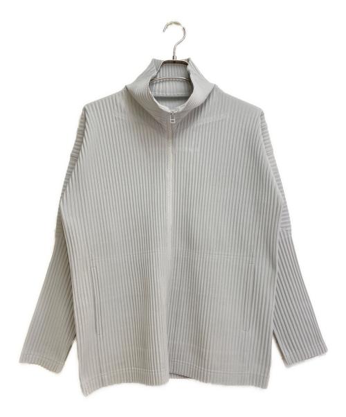 HOMME PLISSE ISSEY MIYAKE（オム プリッセ イッセイ ミヤケ）HOMME PLISSE ISSEY MIYAKE (オムプリッセ イッセイ ミヤケ) プリーツジャケット グレー サイズ:3の古着・服飾アイテム