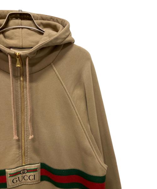 GUCCI（グッチ）GUCCI (グッチ) ウェブストライプコットンジャージースウェットシャツ ブラウン サイズ:XSの古着・服飾アイテム