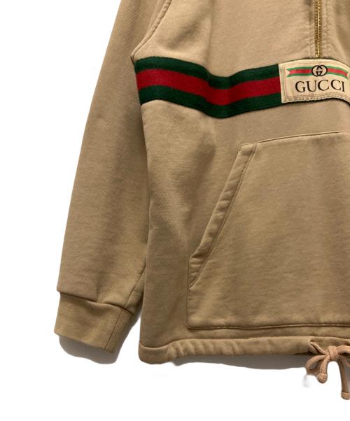 GUCCI（グッチ）GUCCI (グッチ) ウェブストライプコットンジャージースウェットシャツ ブラウン サイズ:XSの古着・服飾アイテム
