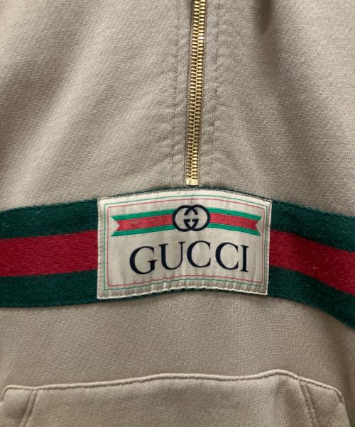 GUCCI（グッチ）GUCCI (グッチ) ウェブストライプコットンジャージースウェットシャツ ブラウン サイズ:XSの古着・服飾アイテム