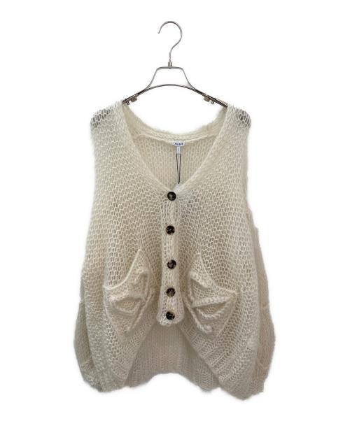 LOEWE（ロエベ）LOEWE (ロエベ) アナグラムかぎ編みカーディガン アイボリー サイズ:XS 未使用品の古着・服飾アイテム