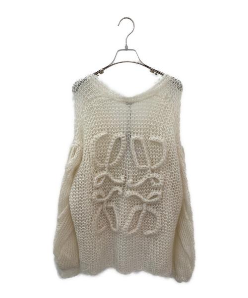 LOEWE（ロエベ）LOEWE (ロエベ) アナグラムかぎ編みカーディガン アイボリー サイズ:XS 未使用品の古着・服飾アイテム