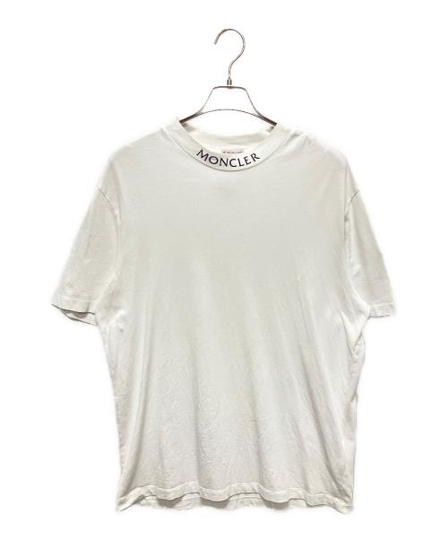 MONCLER（モンクレール）MONCLER (モンクレール) MAGLIA T-SHIRT ネックロゴカットソー ホワイト サイズ:XLの古着・服飾アイテム