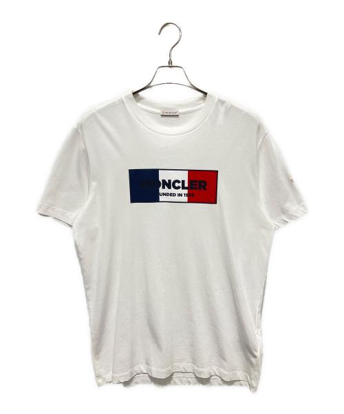 MONCLER（モンクレール）MONCLER (モンクレール) 立体ロゴ Tシャツ/トリコロールロゴTシャツ ホワイト サイズ:Lの古着・服飾アイテム