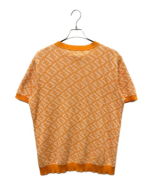 FENDI（フェンディ）FENDI (フェンディ) FF ズッカ柄ショートスリーブニット/半袖ニット オレンジ サイズ:50の古着・服飾アイテム