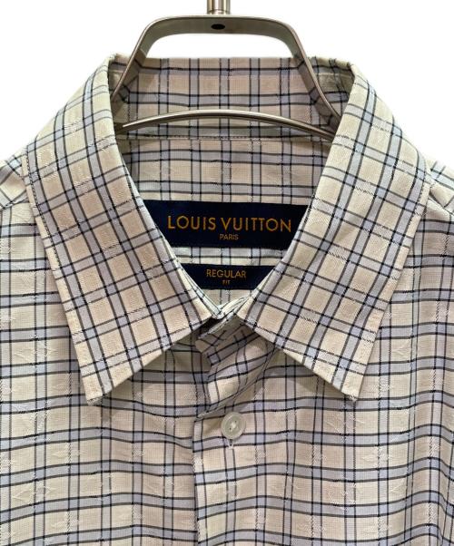 LOUIS VUITTON（ルイ ヴィトン）LOUIS VUITTON (ルイ ヴィトン) モノグラムチェックシャツ ベージュ×ブルー サイズ:XSの古着・服飾アイテム