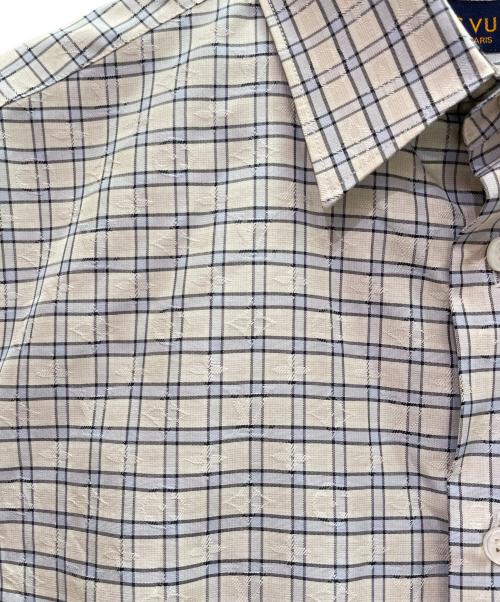 LOUIS VUITTON（ルイ ヴィトン）LOUIS VUITTON (ルイ ヴィトン) モノグラムチェックシャツ ベージュ×ブルー サイズ:XSの古着・服飾アイテム