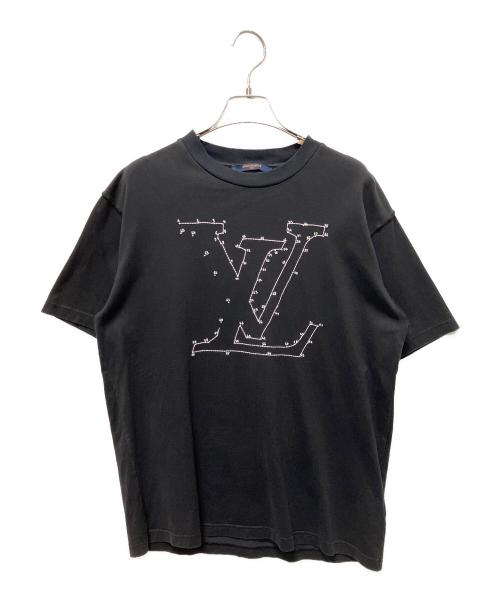 LOUIS VUITTON（ルイ ヴィトン）LOUIS VUITTON (ルイ ヴィトン) 20AW ヴァージルアブロー LVステッチ エンブロイダリー カットソー/ LVステッチプリント Tシャツ ブラック サイズ:Mの古着・服飾アイテム