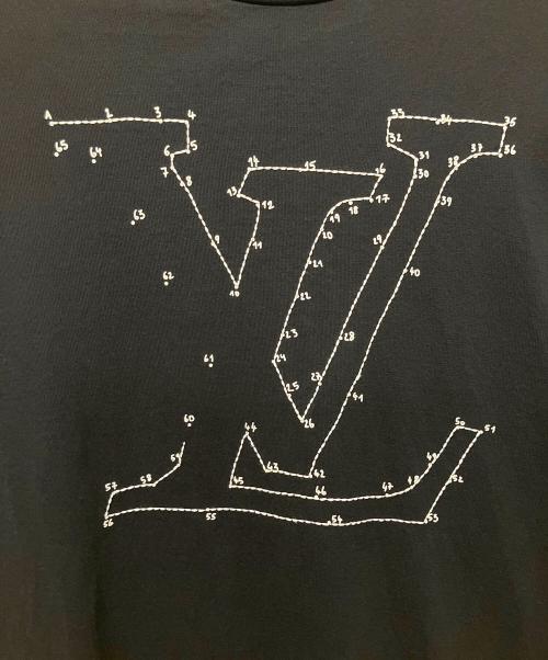 LOUIS VUITTON（ルイ ヴィトン）LOUIS VUITTON (ルイ ヴィトン) 20AW ヴァージルアブロー LVステッチ エンブロイダリー カットソー/ LVステッチプリント Tシャツ ブラック サイズ:Mの古着・服飾アイテム