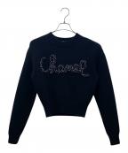 CHANELシャネル）の古着「P65 カシミヤ プルオーバー ロゴ ニット」｜ブラック