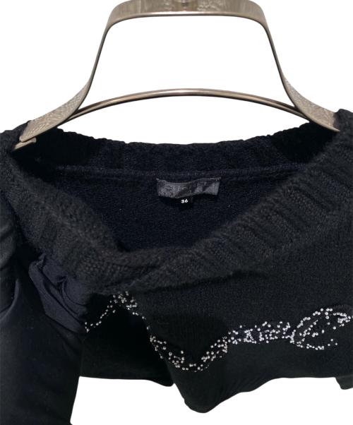 CHANEL（シャネル）CHANEL (シャネル) P65ビーズ刺繍ロゴニット ブラック サイズ:36の古着・服飾アイテム