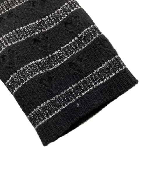 CHANEL（シャネル）CHANEL (シャネル) ココマークボーダー半袖ニット ブラック サイズ:34の古着・服飾アイテム