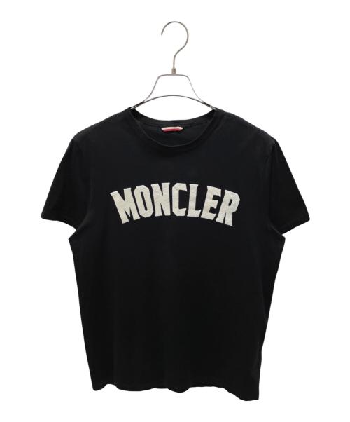 MONCLER GENIUS（モンクレール ジーニアス）MONCLER GENIUS (モンクレール ジーニアス) フロッキーロゴTシャツ ブラック サイズ:Ｍの古着・服飾アイテム