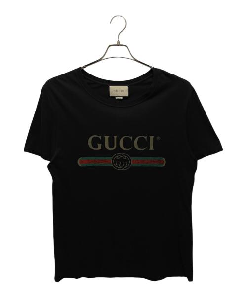 GUCCI（グッチ）GUCCI (グッチ) ウォッシュドオーバーサイズTシャツ ブラック サイズ:Sの古着・服飾アイテム