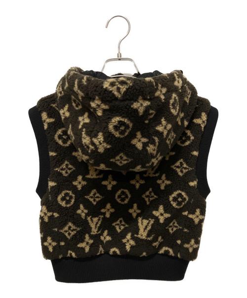 LOUIS VUITTON（ルイ ヴィトン）LOUIS VUITTON (ルイ ヴィトン) モノグラムテディスリーブレスジャケット/フードウールベスト ブラウン サイズ:34の古着・服飾アイテム
