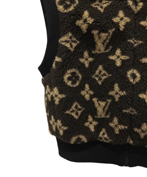 LOUIS VUITTON（ルイ ヴィトン）LOUIS VUITTON (ルイ ヴィトン) モノグラムテディスリーブレスジャケット/フードウールベスト ブラウン サイズ:34の古着・服飾アイテム