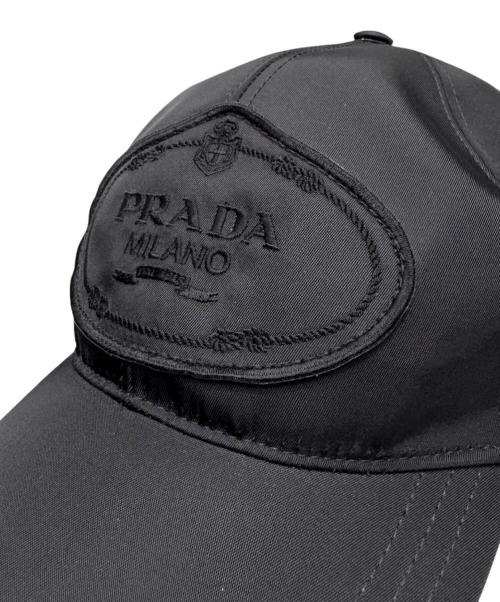 PRADA（プラダ）PRADA (プラダ) ロゴキャップ ブラック サイズ:Mの古着・服飾アイテム