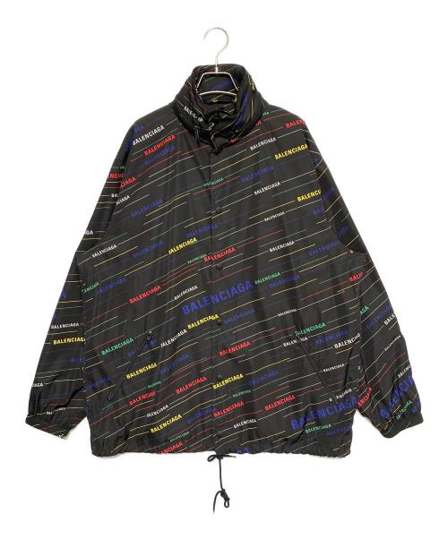 BALENCIAGA（バレンシアガ）BALENCIAGA (バレンシアガ) オールオーバーロゴコーチジャケット ブラック サイズ:44の古着・服飾アイテム