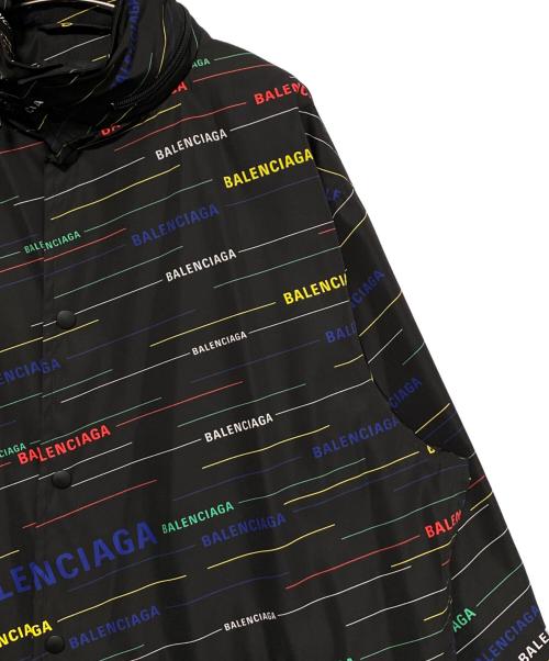 BALENCIAGA（バレンシアガ）BALENCIAGA (バレンシアガ) オールオーバーロゴコーチジャケット ブラック サイズ:44の古着・服飾アイテム