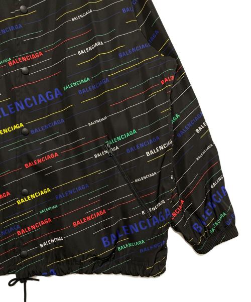 BALENCIAGA（バレンシアガ）BALENCIAGA (バレンシアガ) オールオーバーロゴコーチジャケット ブラック サイズ:44の古着・服飾アイテム