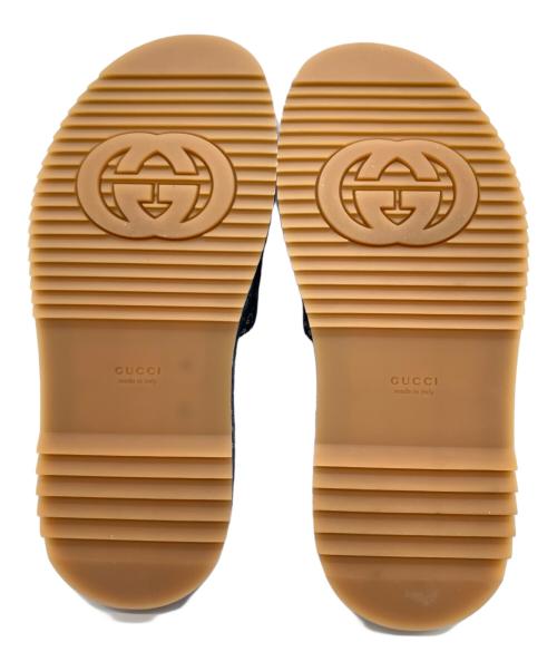 GUCCI（グッチ）GUCCI (グッチ) GGキャンバス デニムプラットフォーム スライドサンダル インディゴ サイズ:37の古着・服飾アイテム