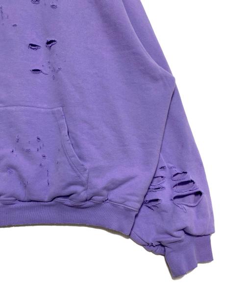 BALENCIAGA（バレンシアガ）BALENCIAGA (バレンシアガ) Caps Destroyed Hoodie パープル サイズ:Sの古着・服飾アイテム