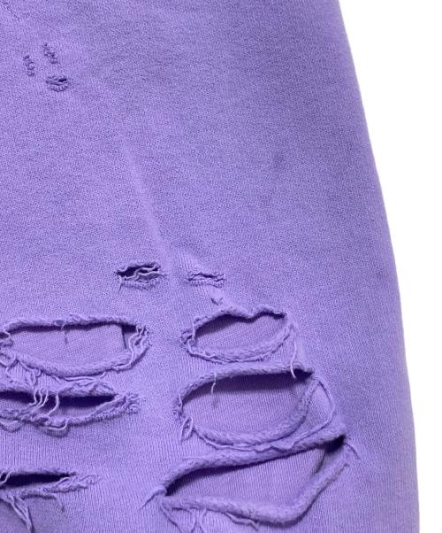 BALENCIAGA（バレンシアガ）BALENCIAGA (バレンシアガ) Caps Destroyed Hoodie パープル サイズ:Sの古着・服飾アイテム
