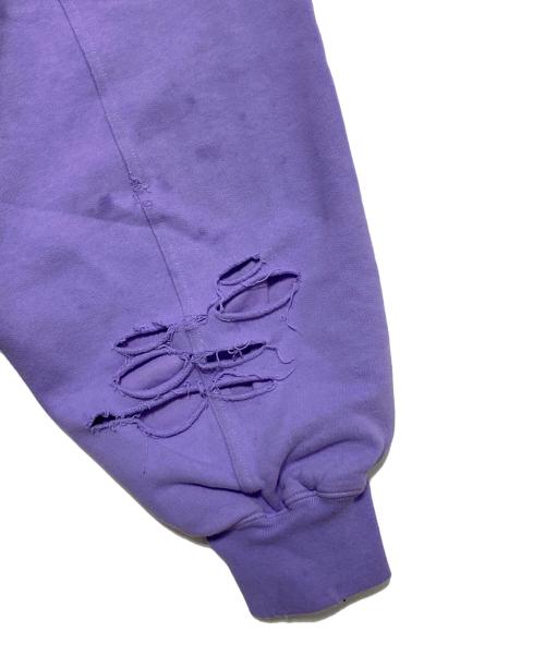 BALENCIAGA（バレンシアガ）BALENCIAGA (バレンシアガ) Caps Destroyed Hoodie パープル サイズ:Sの古着・服飾アイテム