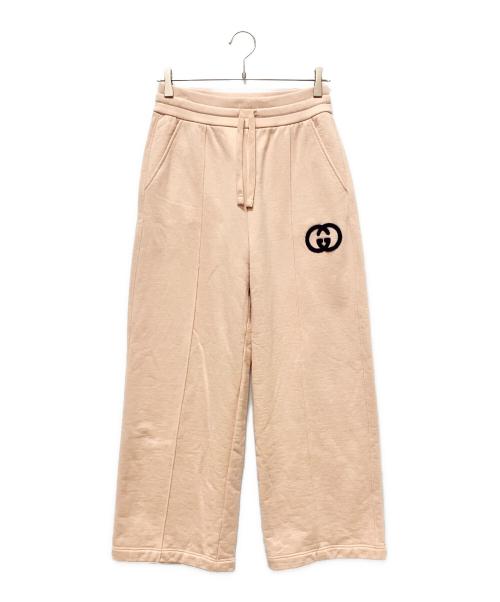 GUCCI（グッチ）GUCCI (グッチ) GGロゴジョギングパンツ/コットンジャージージョギングパンツ ピンク サイズ:Sの古着・服飾アイテム