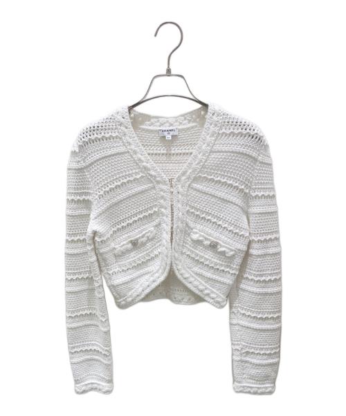 CHANEL（シャネル）CHANEL (シャネル) ココボタンボレロカーディガン ホワイト サイズ:34の古着・服飾アイテム