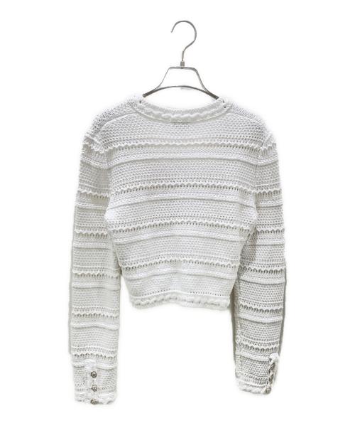 CHANEL（シャネル）CHANEL (シャネル) ココボタンボレロカーディガン ホワイト サイズ:34の古着・服飾アイテム