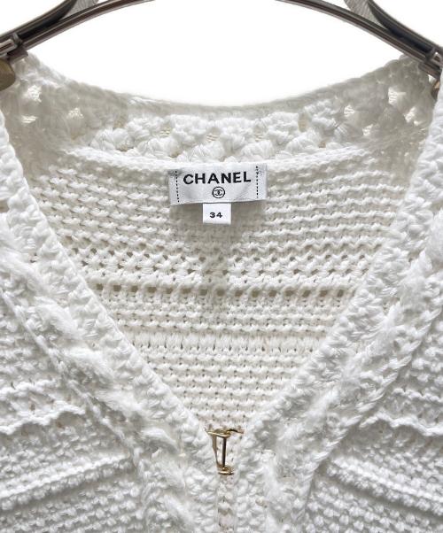 CHANEL（シャネル）CHANEL (シャネル) ココボタンボレロカーディガン ホワイト サイズ:34の古着・服飾アイテム