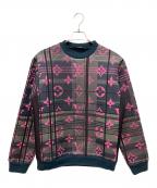 LOUIS VUITTONルイ ヴィトン）の古着「モノグラムジャガードスウェット」｜ネイビー×ピンク