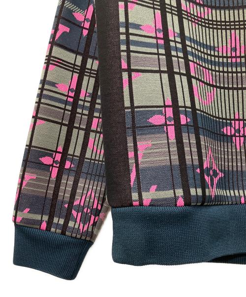 LOUIS VUITTON（ルイ ヴィトン）LOUIS VUITTON (ルイ ヴィトン) モノグラムジャガードスウェット ネイビー×ピンク サイズ:Sの古着・服飾アイテム
