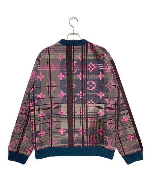 LOUIS VUITTON（ルイ ヴィトン）LOUIS VUITTON (ルイ ヴィトン) モノグラムジャガードスウェット ネイビー×ピンク サイズ:Mの古着・服飾アイテム