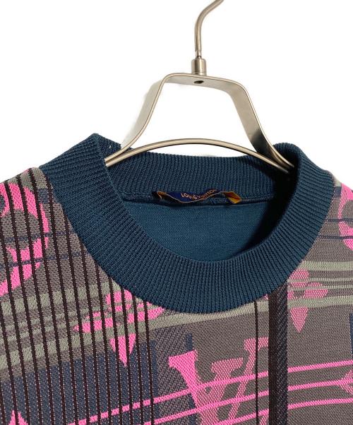 LOUIS VUITTON（ルイ ヴィトン）LOUIS VUITTON (ルイ ヴィトン) モノグラムジャガードスウェット ネイビー×ピンク サイズ:Mの古着・服飾アイテム