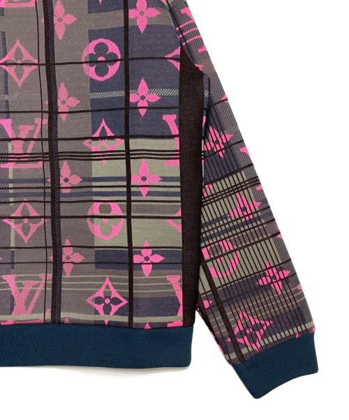 LOUIS VUITTON（ルイ ヴィトン）LOUIS VUITTON (ルイ ヴィトン) モノグラムジャガードスウェット ネイビー×ピンク サイズ:Mの古着・服飾アイテム