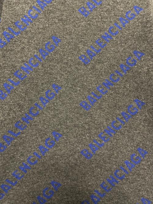 BALENCIAGA（バレンシアガ）BALENCIAGA (バレンシアガ) ALL OVER LOGO CREWNECK KNIT グレー×ブルー サイズ:XSの古着・服飾アイテム