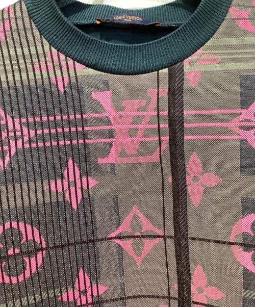 LOUIS VUITTON（ルイ ヴィトン）LOUIS VUITTON (ルイ ヴィトン) 21SS モノグラムジャガードスウェット ネイビー×ピンク サイズ:Mの古着・服飾アイテム