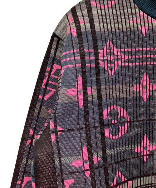 LOUIS VUITTON（ルイ ヴィトン）LOUIS VUITTON (ルイ ヴィトン) 21SS モノグラムジャガードスウェット ネイビー×ピンク サイズ:Mの古着・服飾アイテム