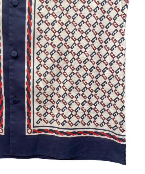 GUCCI（グッチ）GUCCI (グッチ) 開襟 GG プリントシャツ アイボリー サイズ:44の古着・服飾アイテム