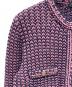 中古・古着 CHANEL (シャネル) ココボタンツイードジャケット ネイビー×ピンク サイズ:34：280000円