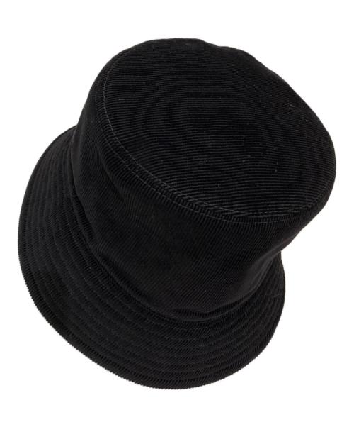 PRADA（プラダ）PRADA (プラダ) コーデュロイロゴプレートキャップ ブラック サイズ:Ⅿの古着・服飾アイテム