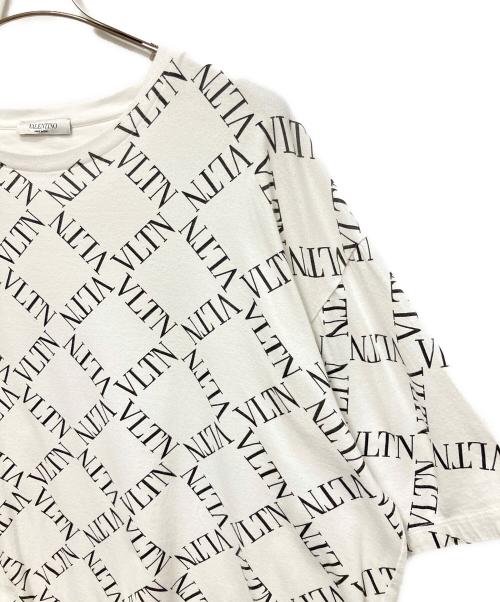 VALENTINO（ヴァレンティノ）VALENTINO (ヴァレンティノ) VLTNグリットプリントオーバーサイズTシャツ ホワイト サイズ:Lの古着・服飾アイテム