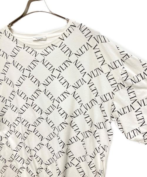 VALENTINO（ヴァレンティノ）VALENTINO (ヴァレンティノ) VLTNグリットプリントオーバーサイズTシャツ ホワイト サイズ:Lの古着・服飾アイテム