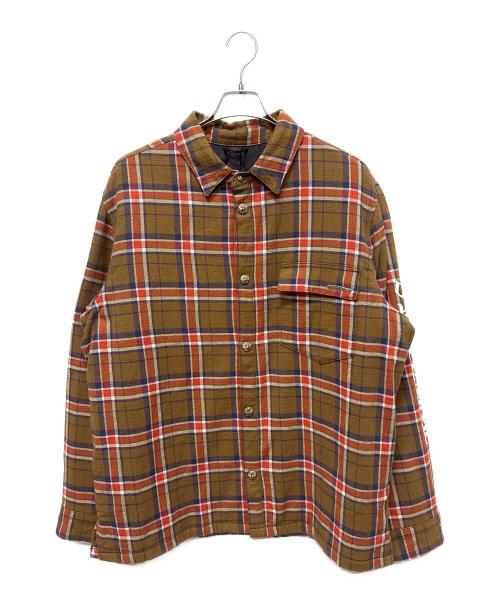 CHROME HEARTS（クロムハーツ）CHROME HEARTS (クロムハーツ) WORKN JNKYD PLD/ネルシャツジャケット ブラウン サイズ:XLの古着・服飾アイテム