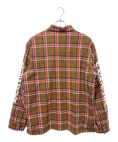 CHROME HEARTS（クロムハーツ）CHROME HEARTS (クロムハーツ) WORKN JNKYD PLD/ネルシャツジャケット ブラウン サイズ:XLの古着・服飾アイテム