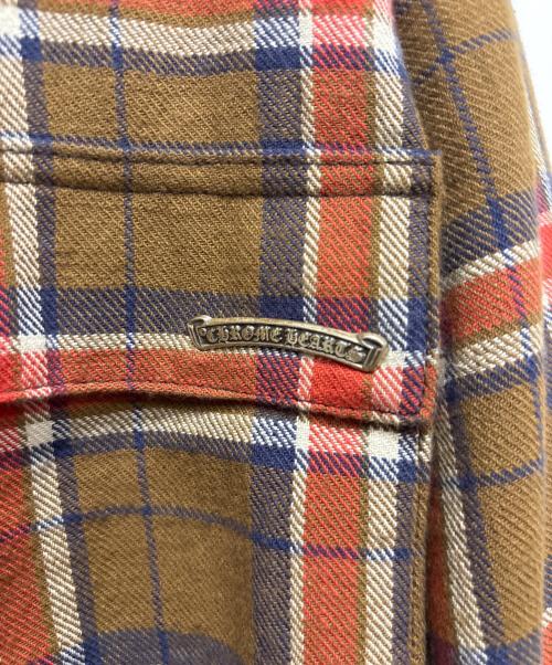 CHROME HEARTS（クロムハーツ）CHROME HEARTS (クロムハーツ) WORKN JNKYD PLD/ネルシャツジャケット ブラウン サイズ:XLの古着・服飾アイテム