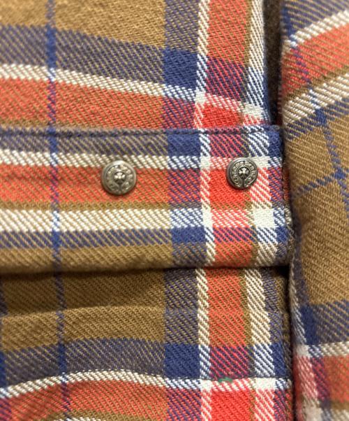 CHROME HEARTS（クロムハーツ）CHROME HEARTS (クロムハーツ) WORKN JNKYD PLD/ネルシャツジャケット ブラウン サイズ:XLの古着・服飾アイテム